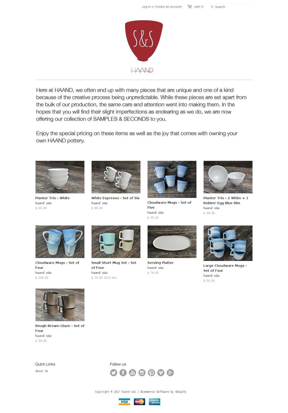 haands-s.com shopify website screenshot