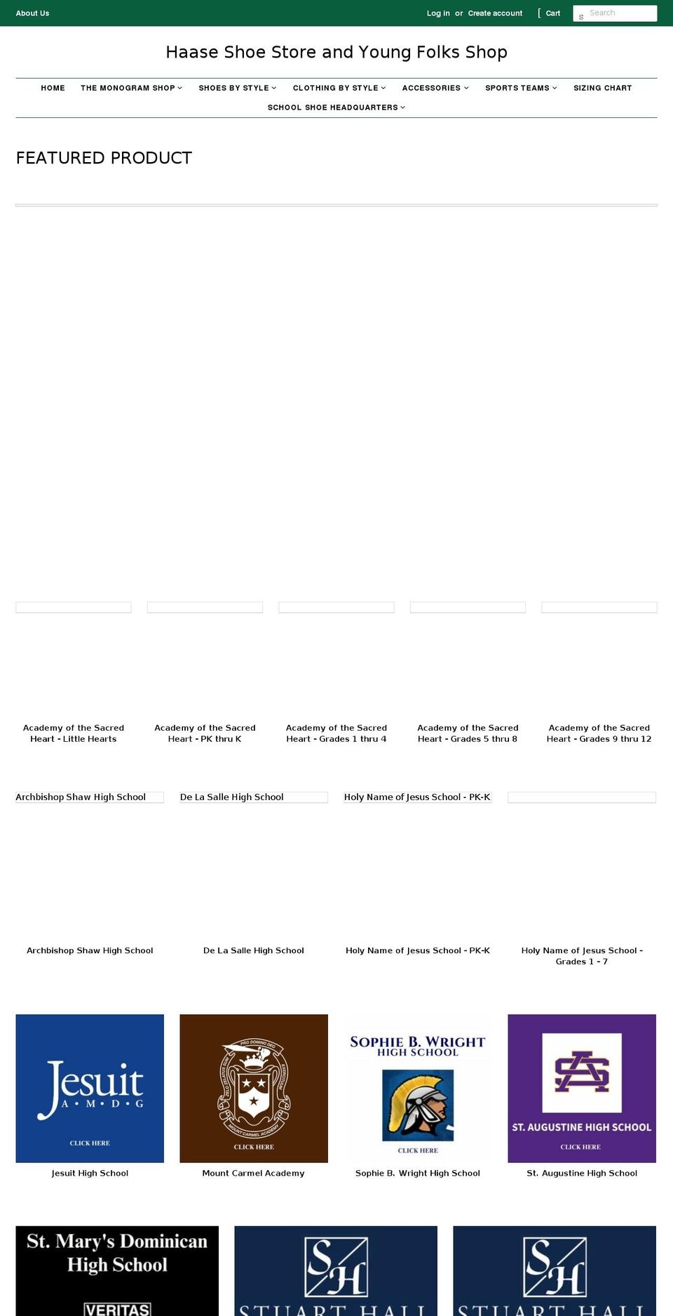 haaseshoestore.com shopify website screenshot