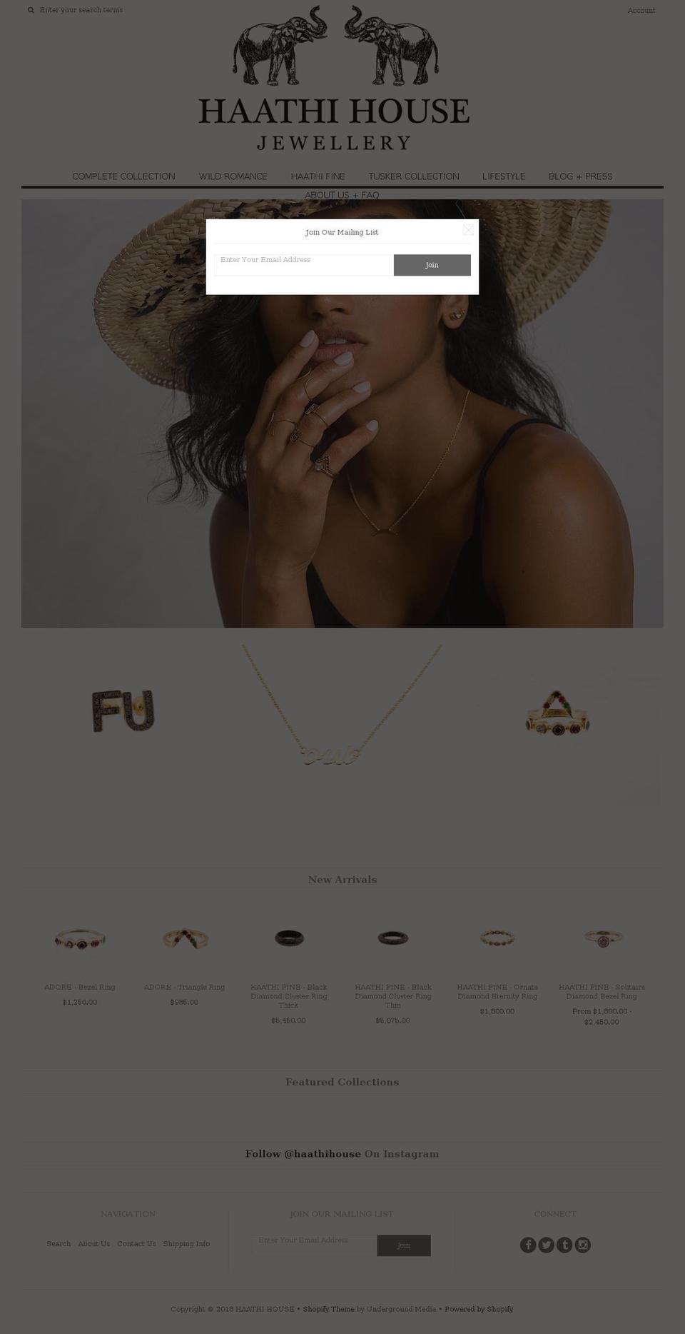haathihousejewellery.com — Shopify storefront screenshot