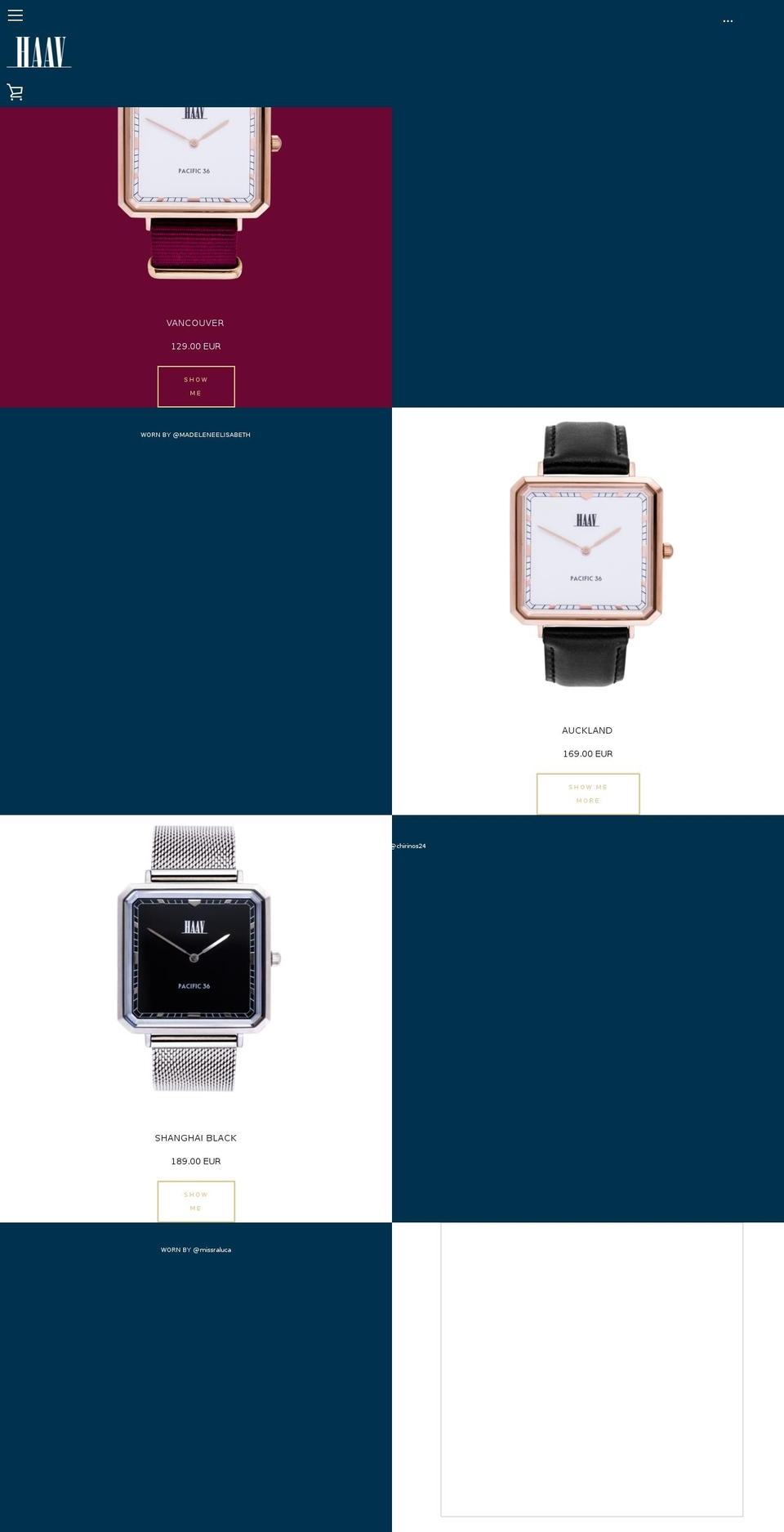 haavwatches.com shopify website screenshot
