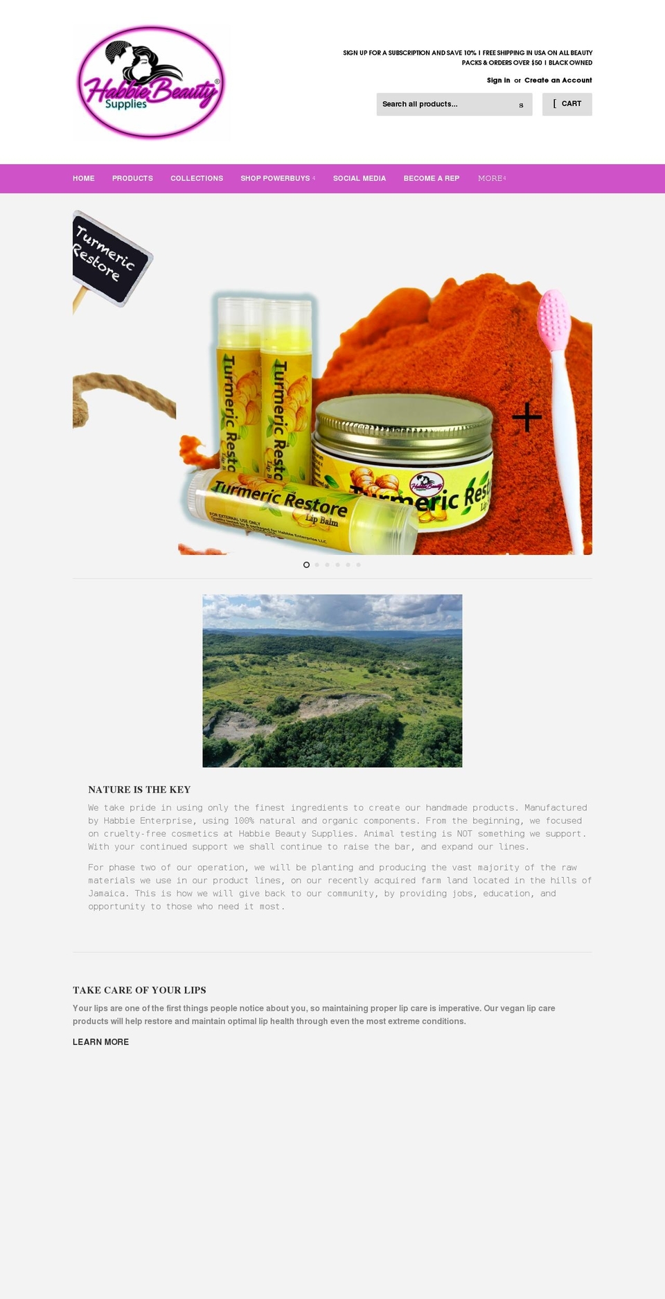 habbiebeautysupplies.com shopify website screenshot