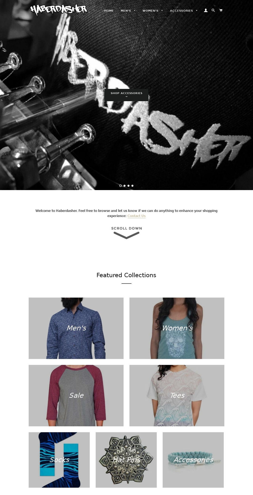 haberdasherinc.com shopify website screenshot