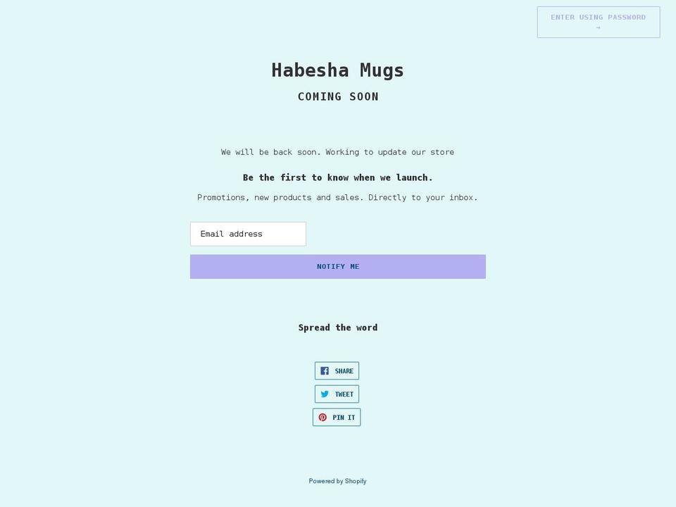 habesha-mugs.myshopify.com shopify website screenshot