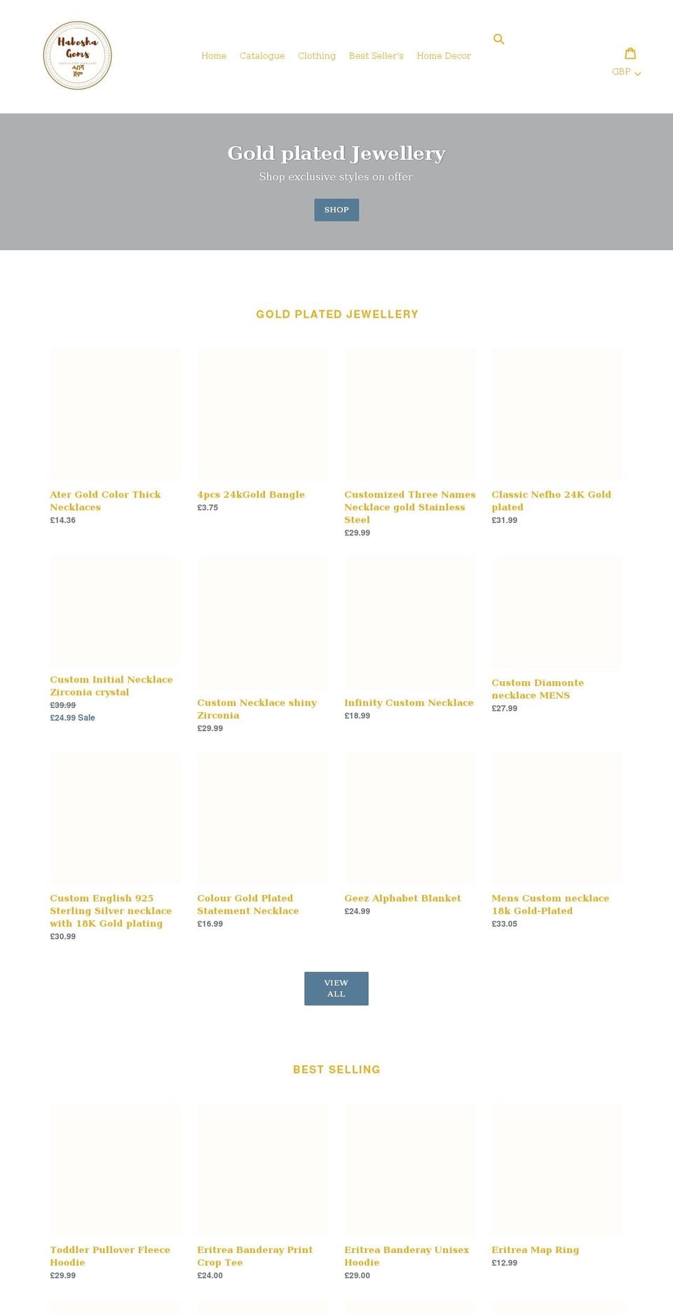 habeshagems.com shopify website screenshot