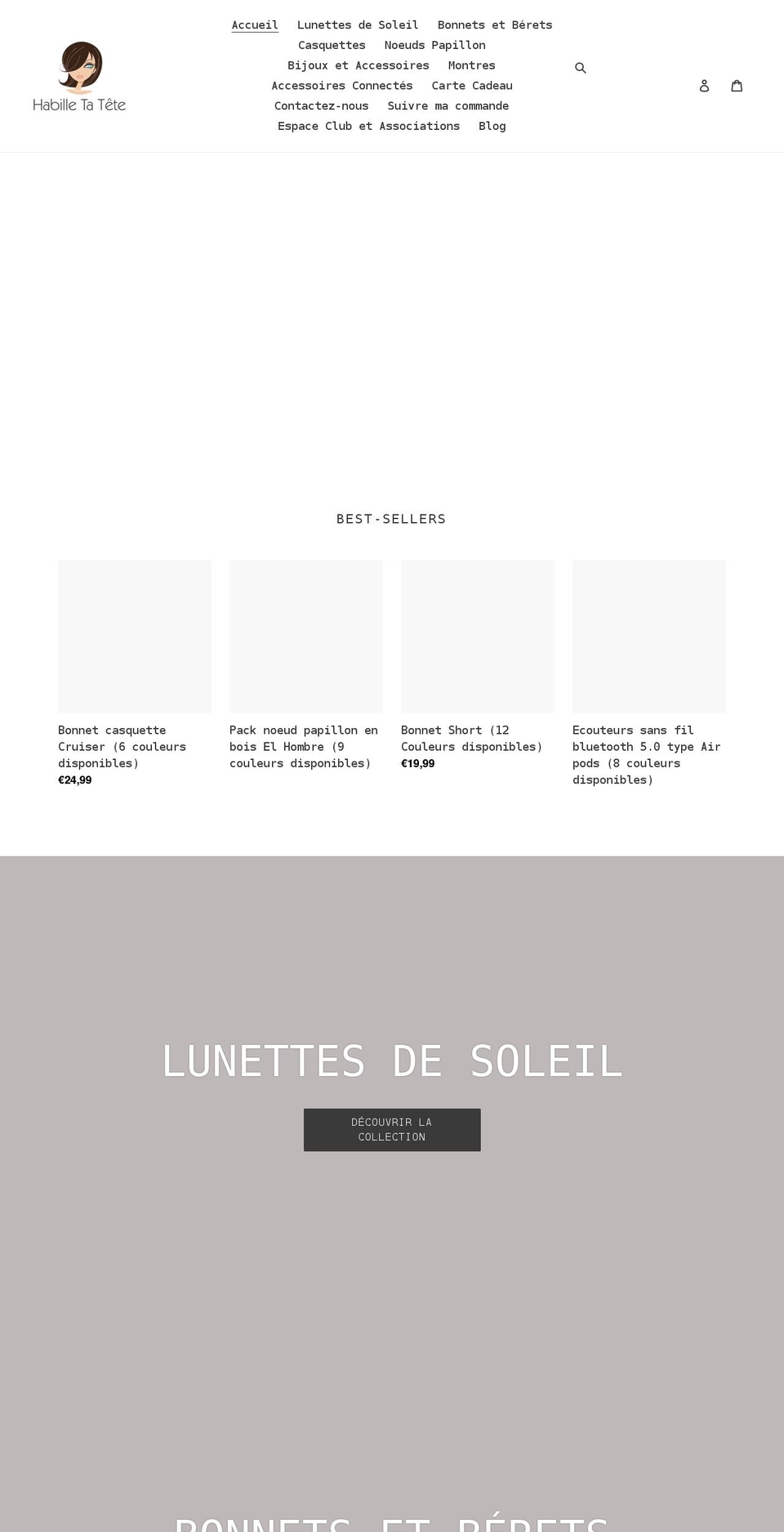 habilletatete.com shopify website screenshot