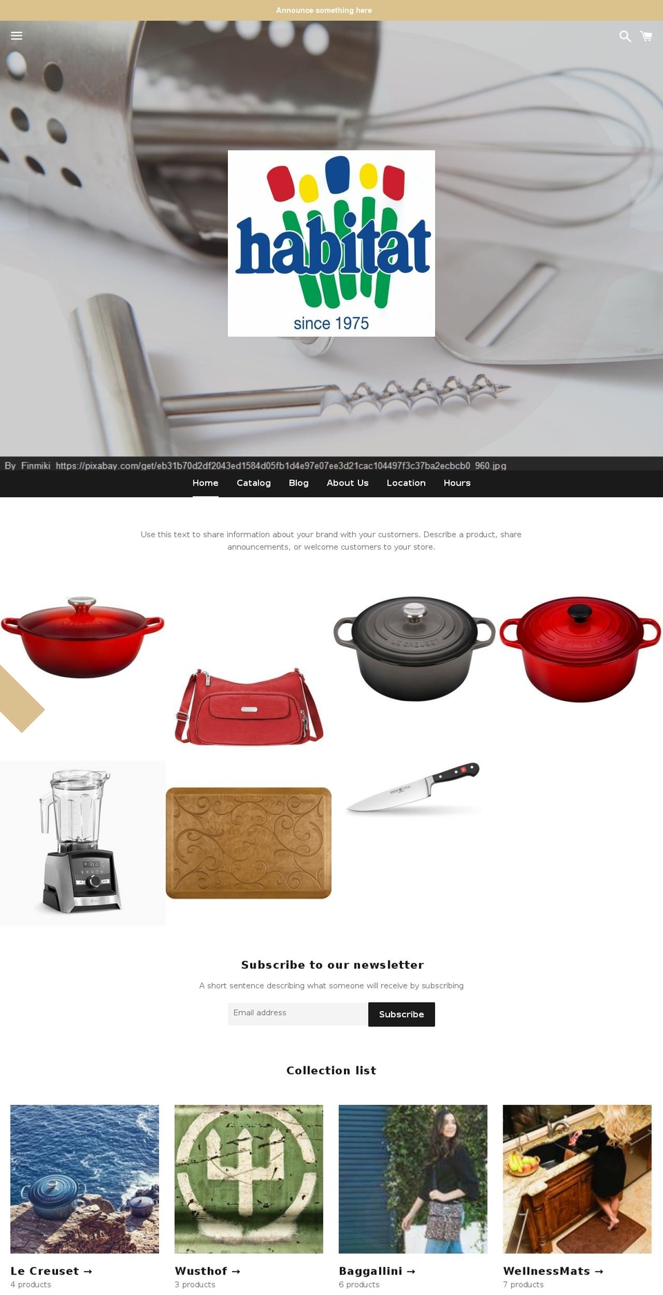 habitatgift.com shopify website screenshot