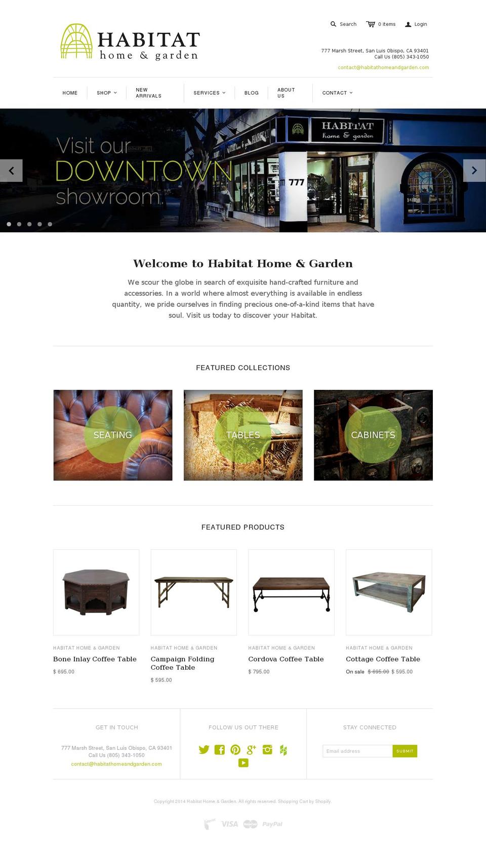 habitatlifestyle.com shopify website screenshot