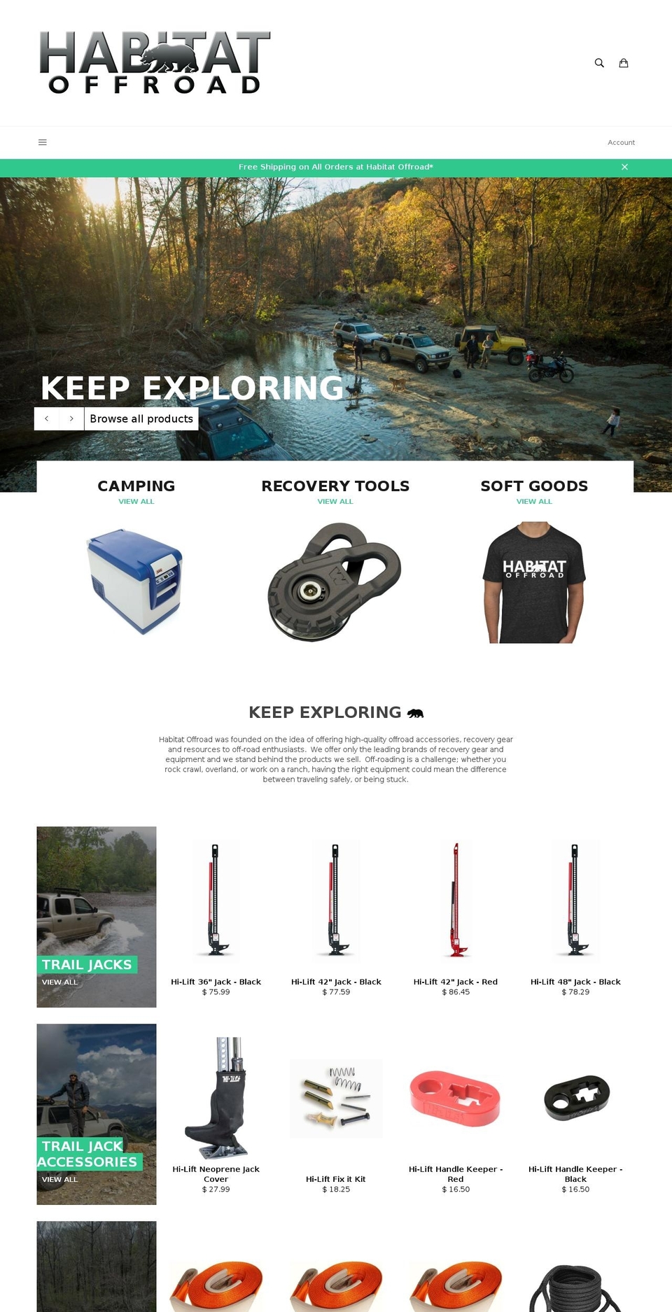 habitatoffroad.com shopify website screenshot