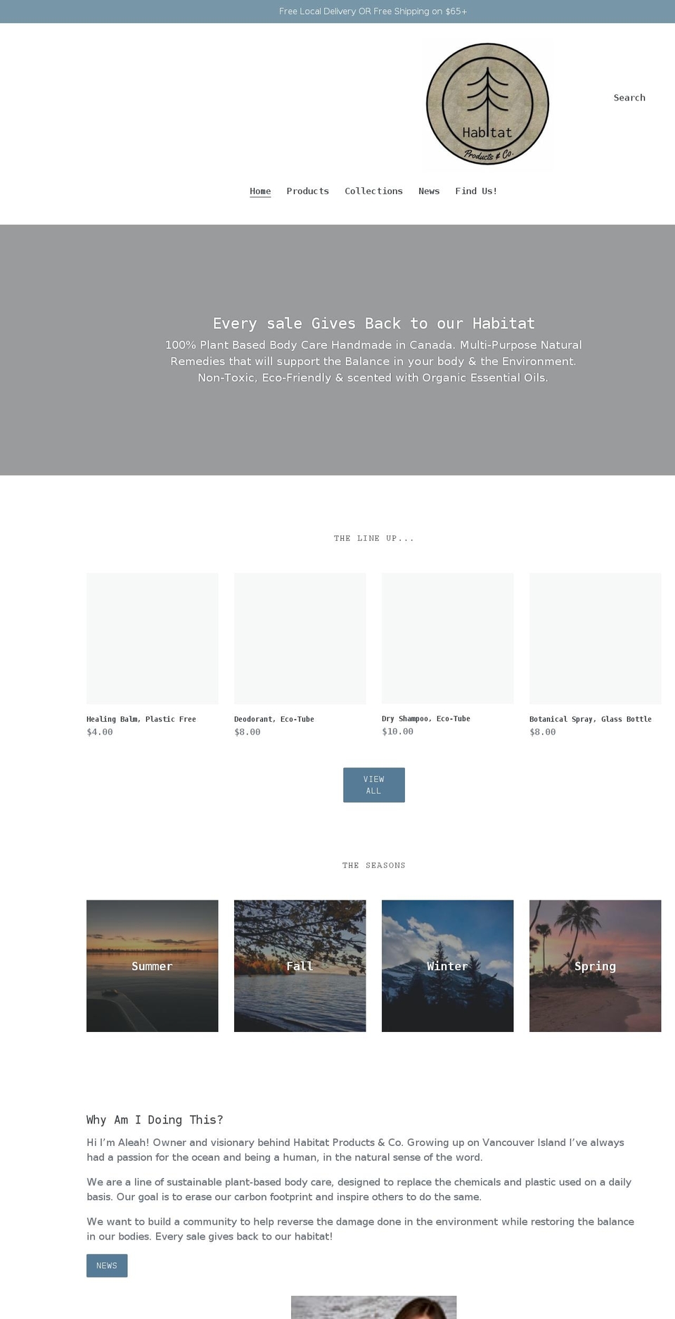 habitatproducts.ca shopify website screenshot