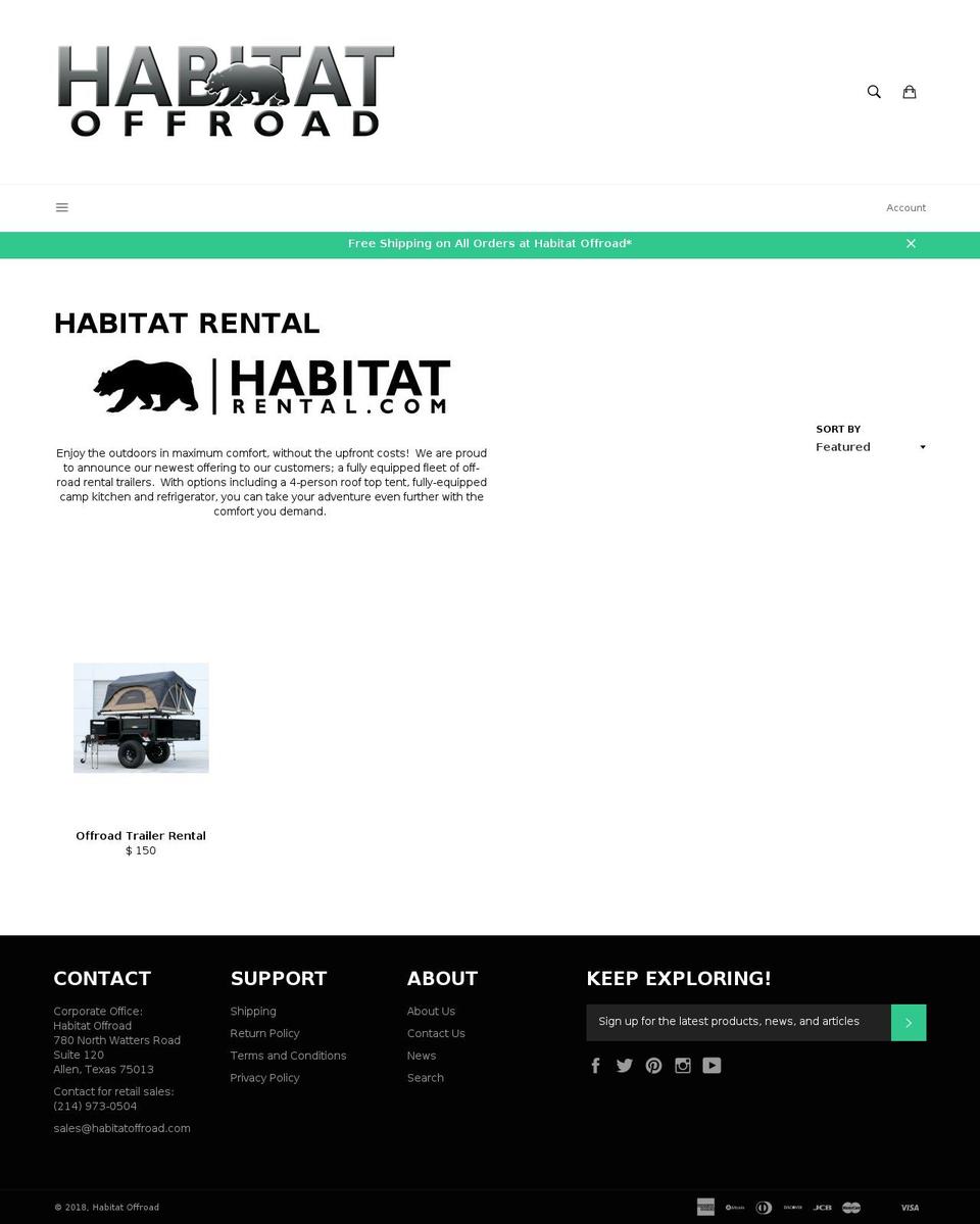 habitatrental.com — Shopify storefront screenshot