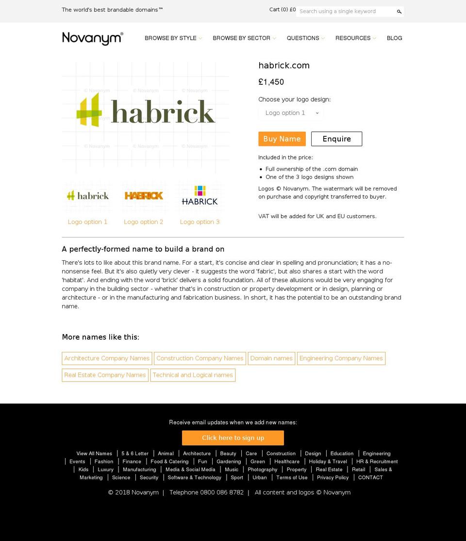 habrick.com — Shopify storefront screenshot