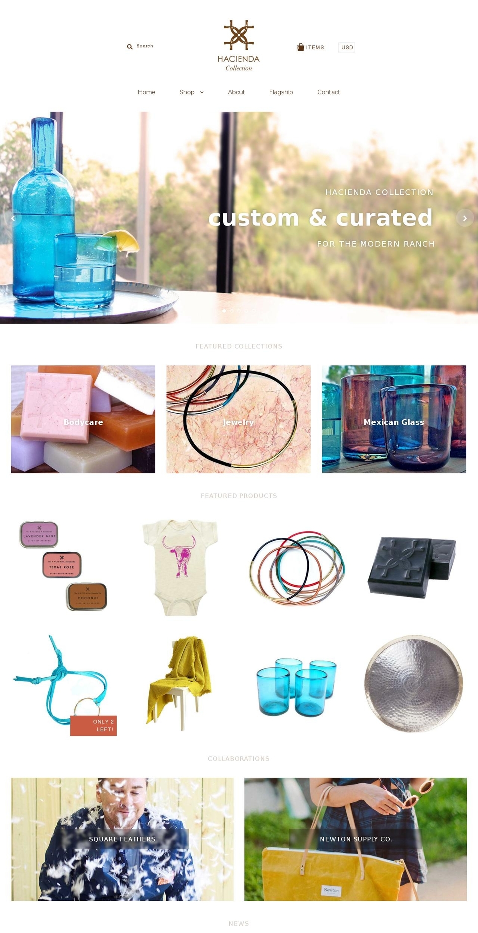 hacienda-collection.com shopify website screenshot