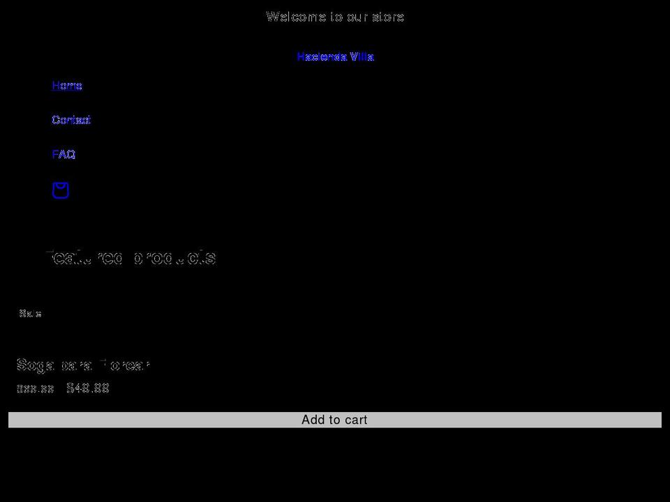hacienda-villa.com shopify website screenshot