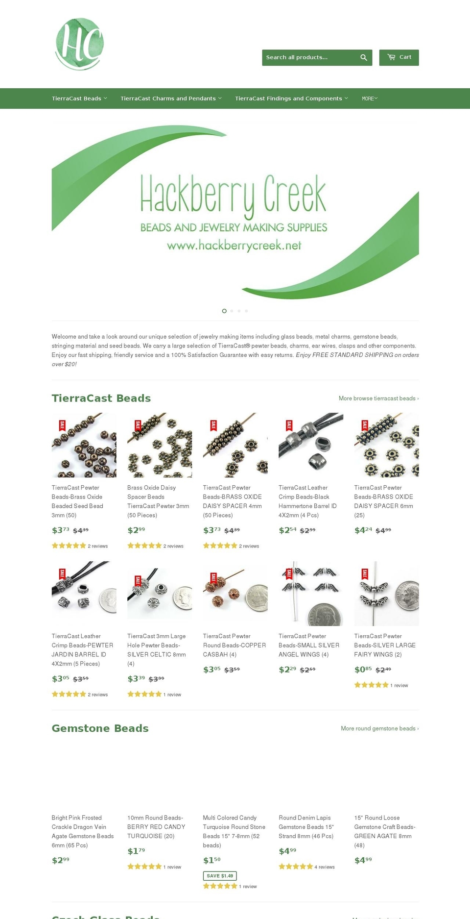 hackberrycreek.net shopify website screenshot
