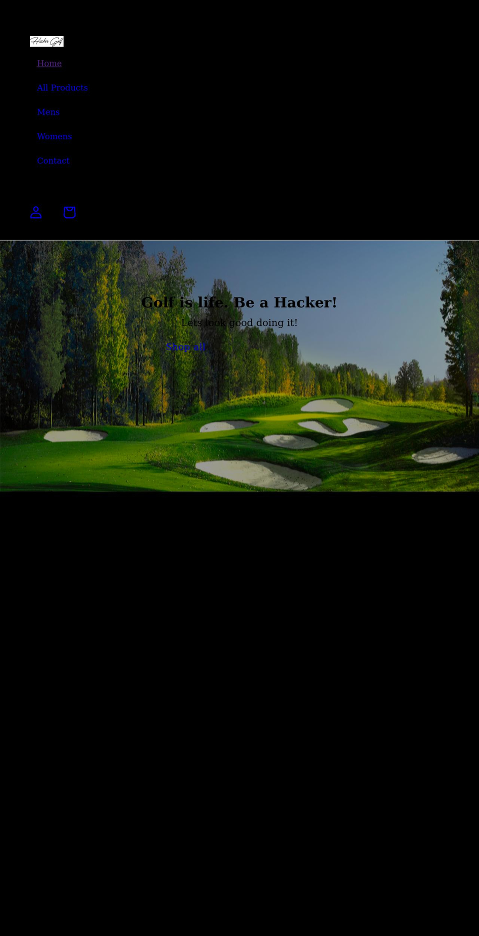 hackergolf.net shopify website screenshot