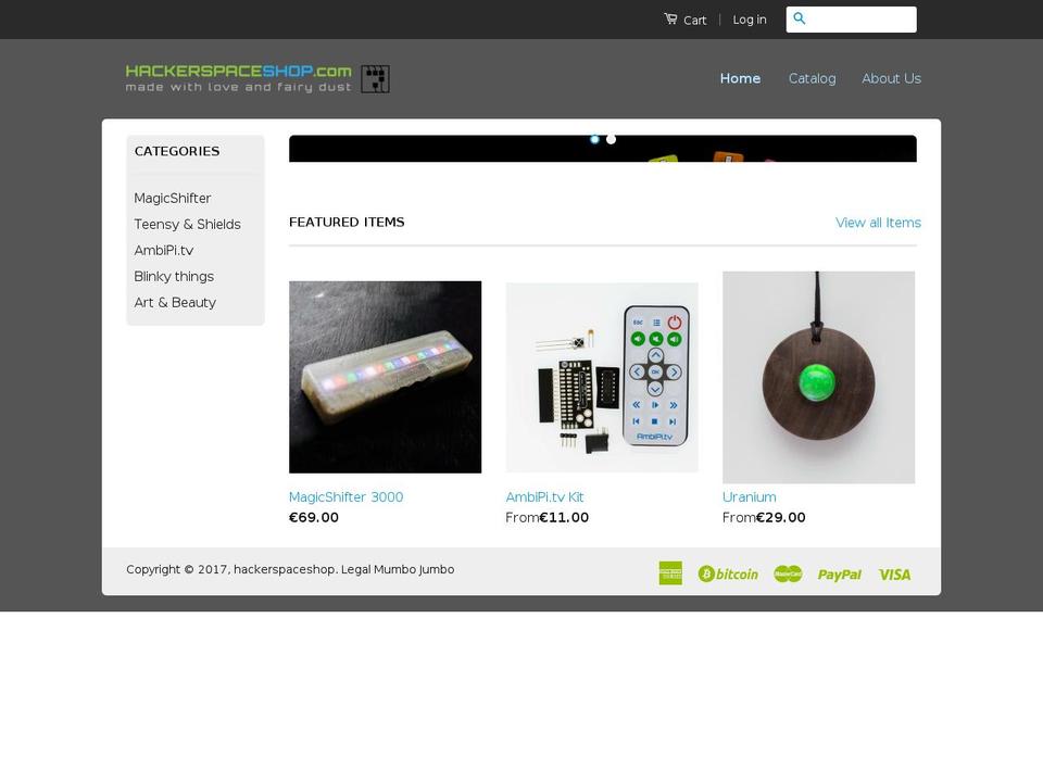 hackerspaceshop.com shopify website screenshot