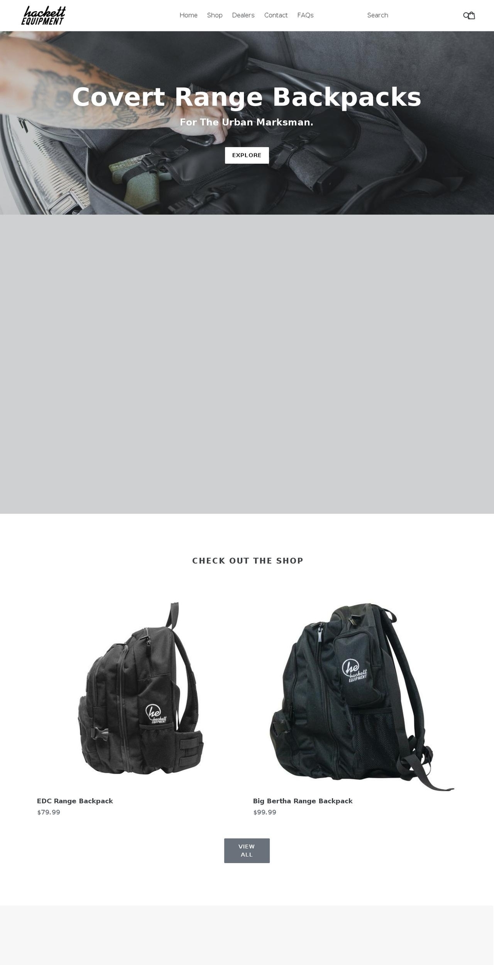 hackettequipment.com shopify website screenshot