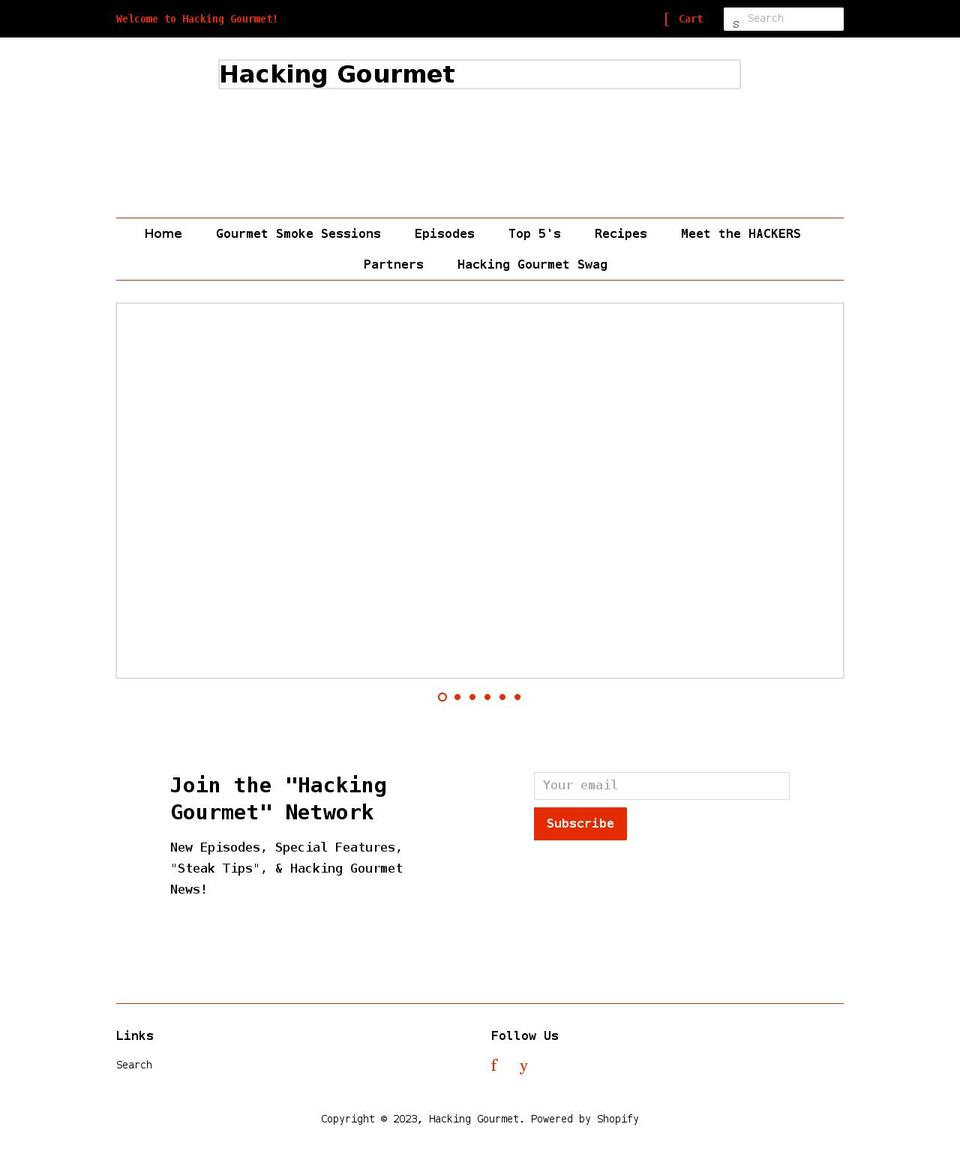 hackinggourmet.com shopify website screenshot