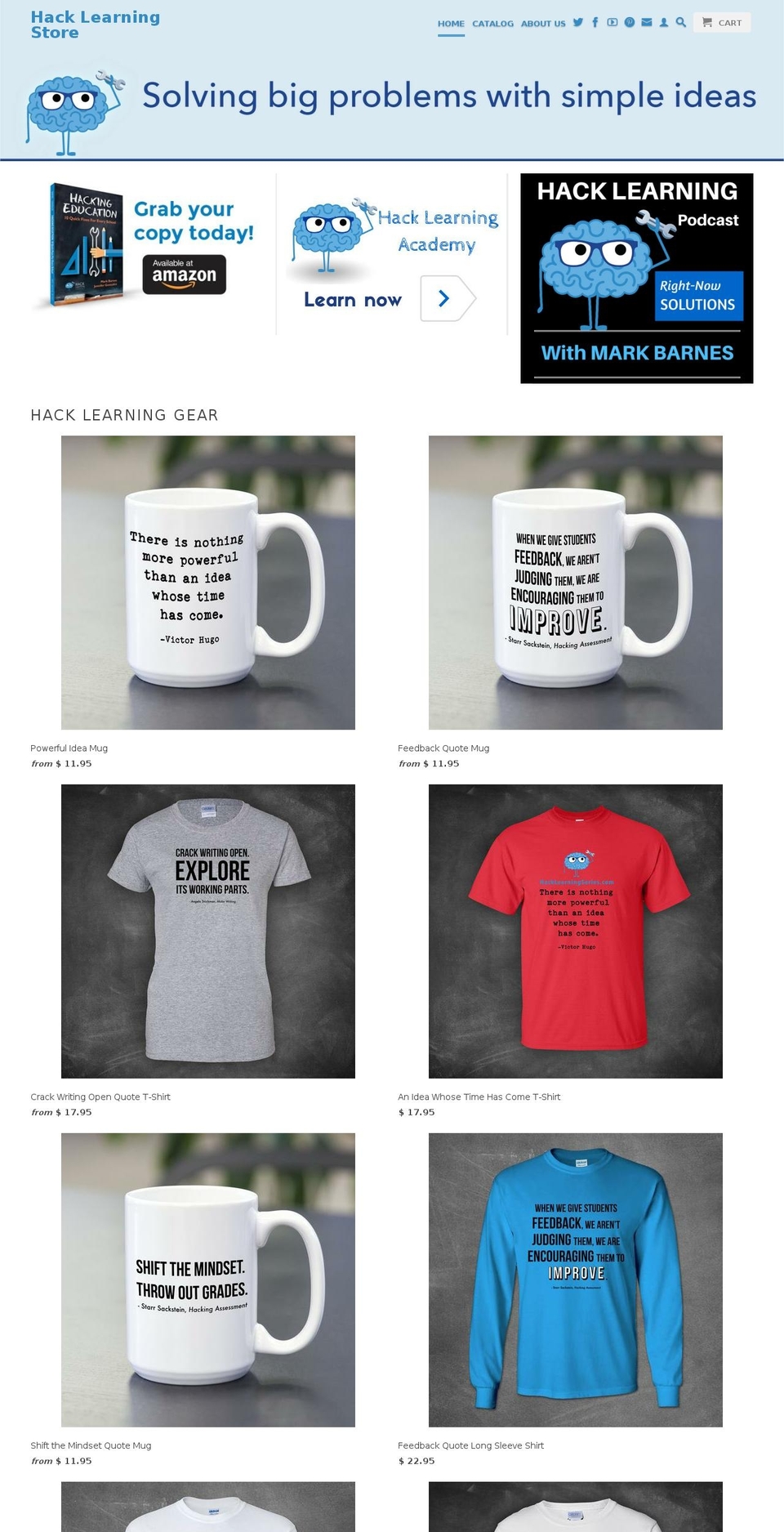 hacklearningstore.com shopify website screenshot