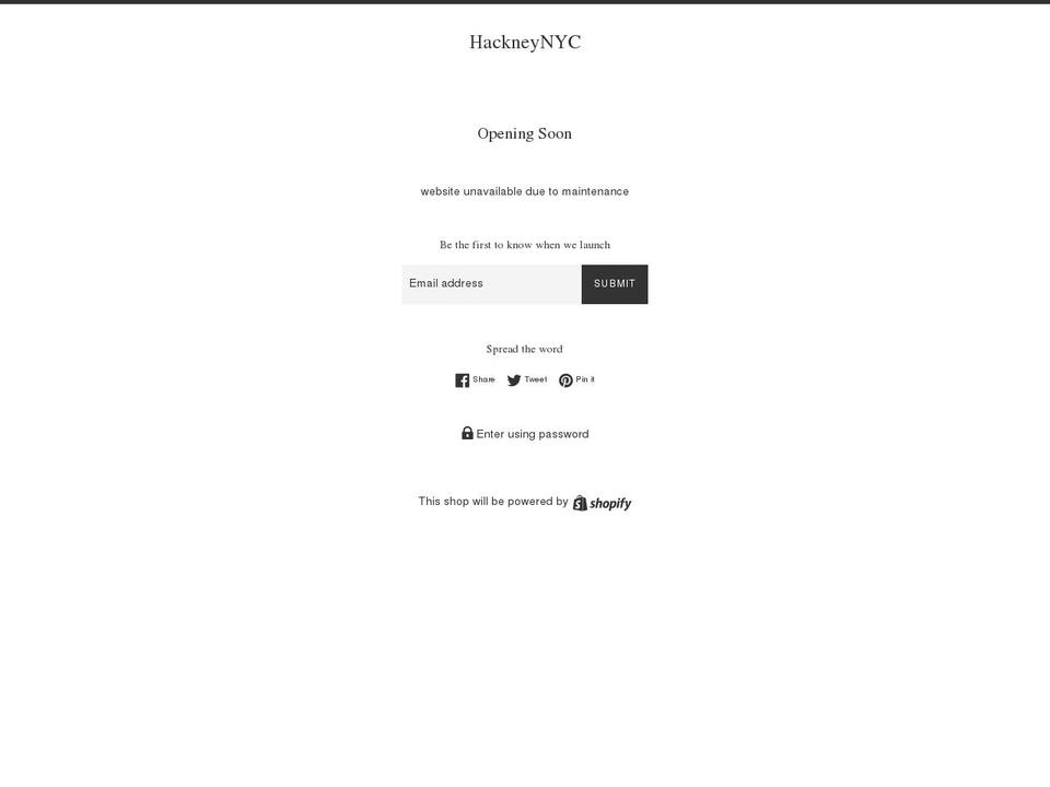 hackneynyc.com — Shopify storefront screenshot