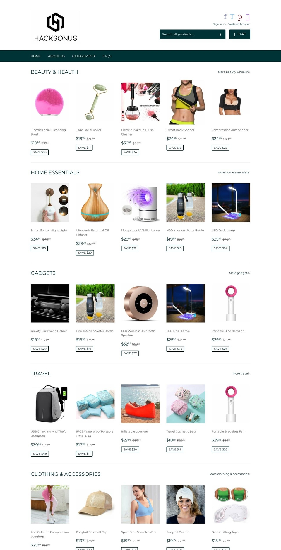 hacksonus.com shopify website screenshot