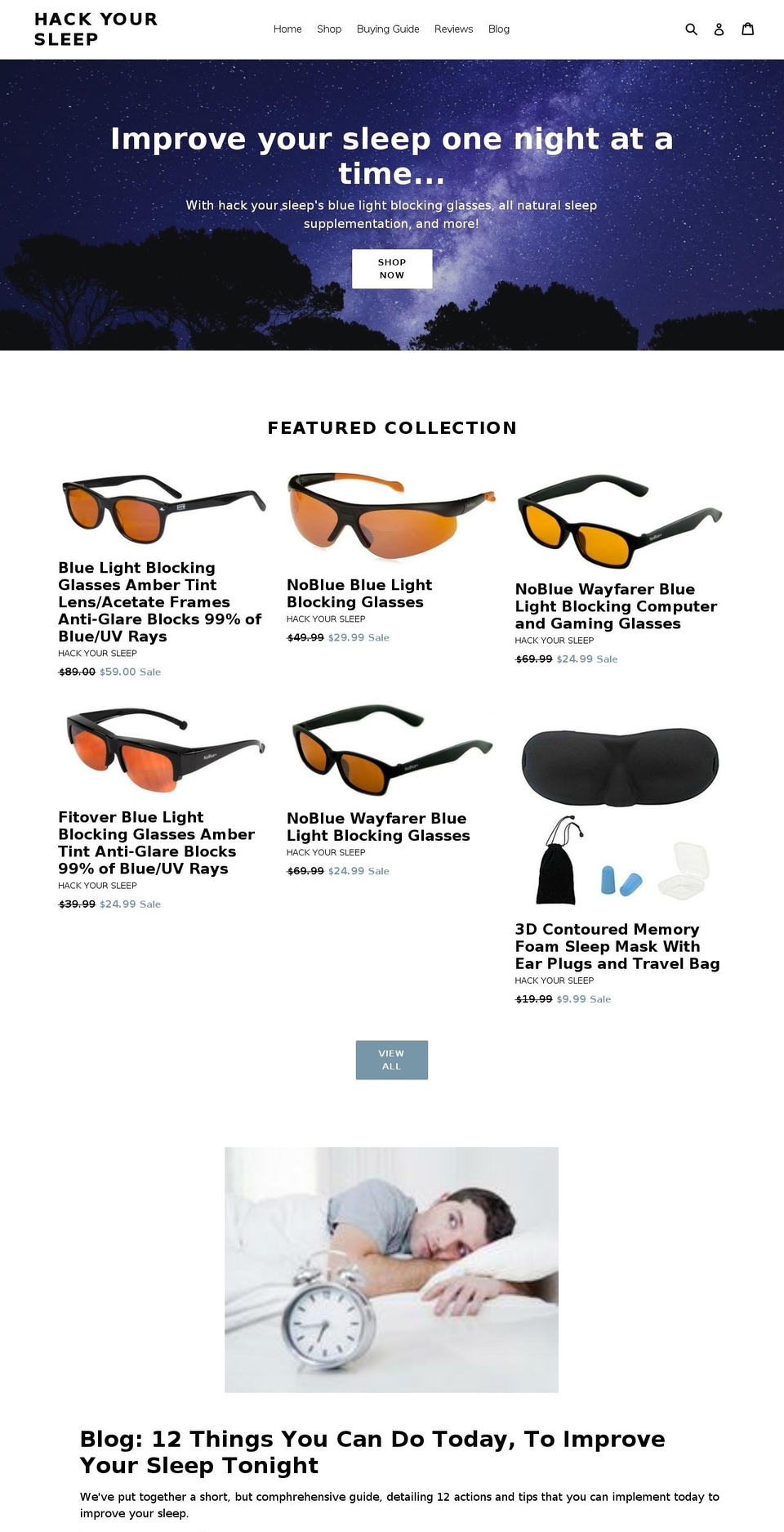 hackyoursleep.com shopify website screenshot