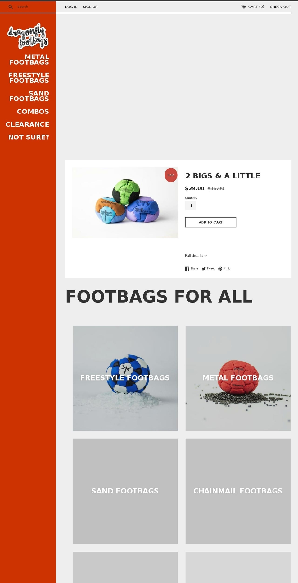 hackysacks.com — Shopify storefront screenshot