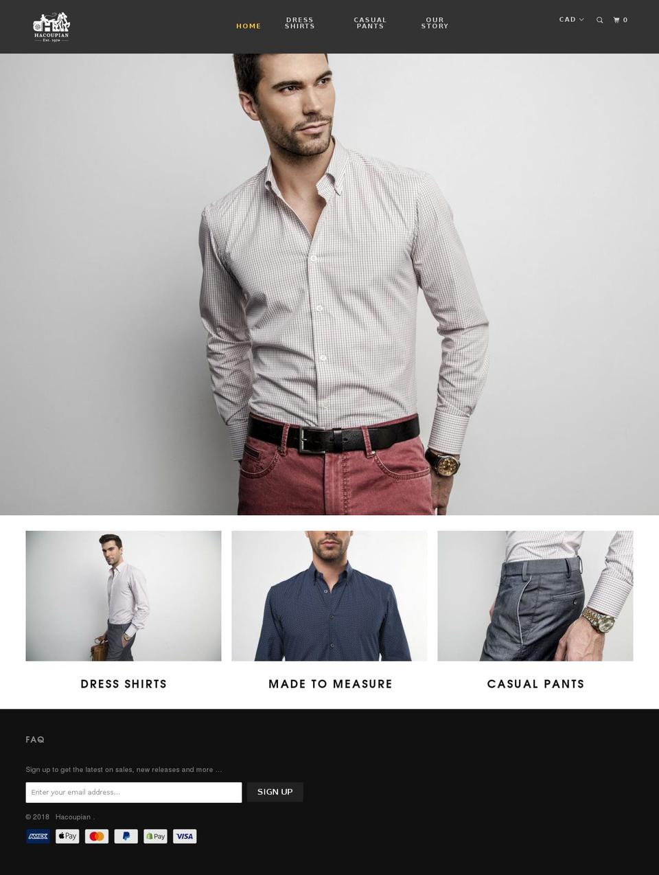 hacoupian.ca shopify website screenshot