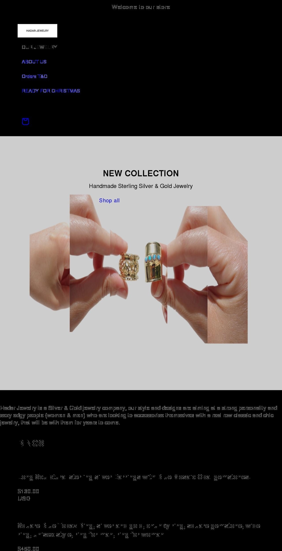 hadar-jewelry.com shopify website screenshot