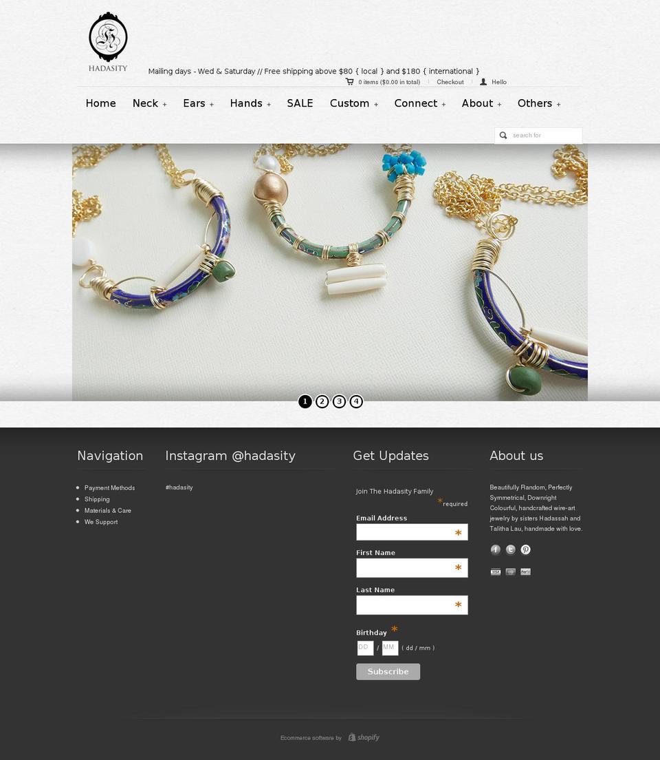 hadasity.com shopify website screenshot