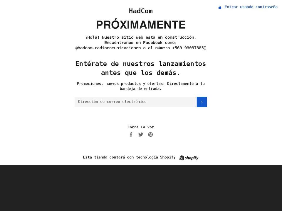 hadcom.cl shopify website screenshot