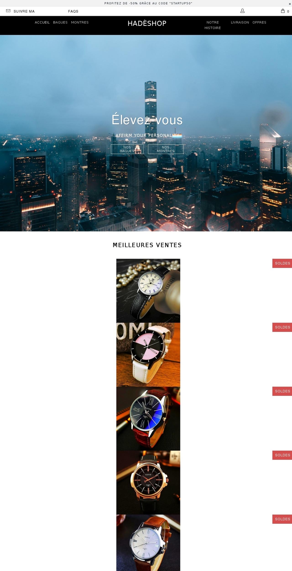 hadeshop.com — Shopify storefront screenshot