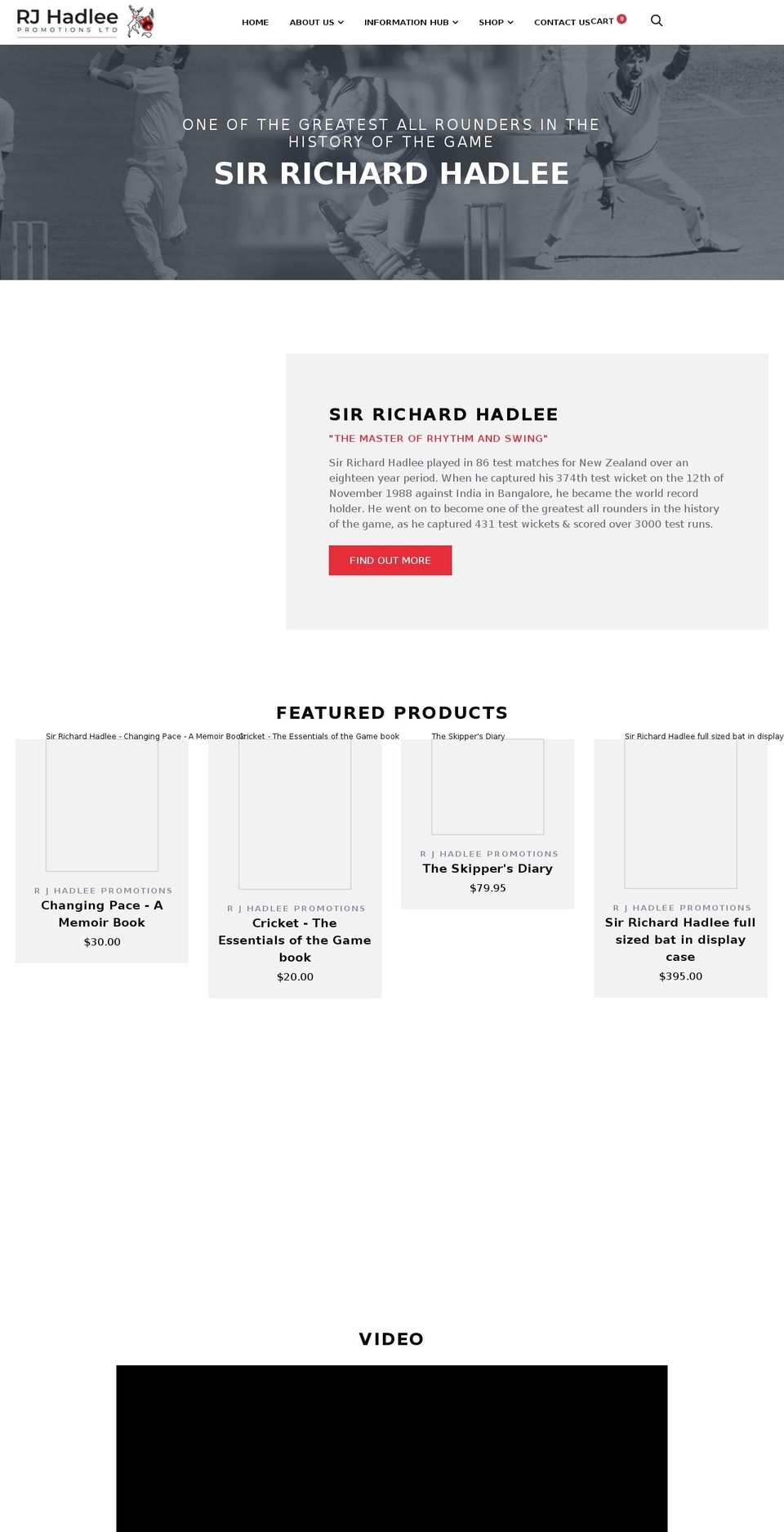 hadlee.co.nz shopify website screenshot