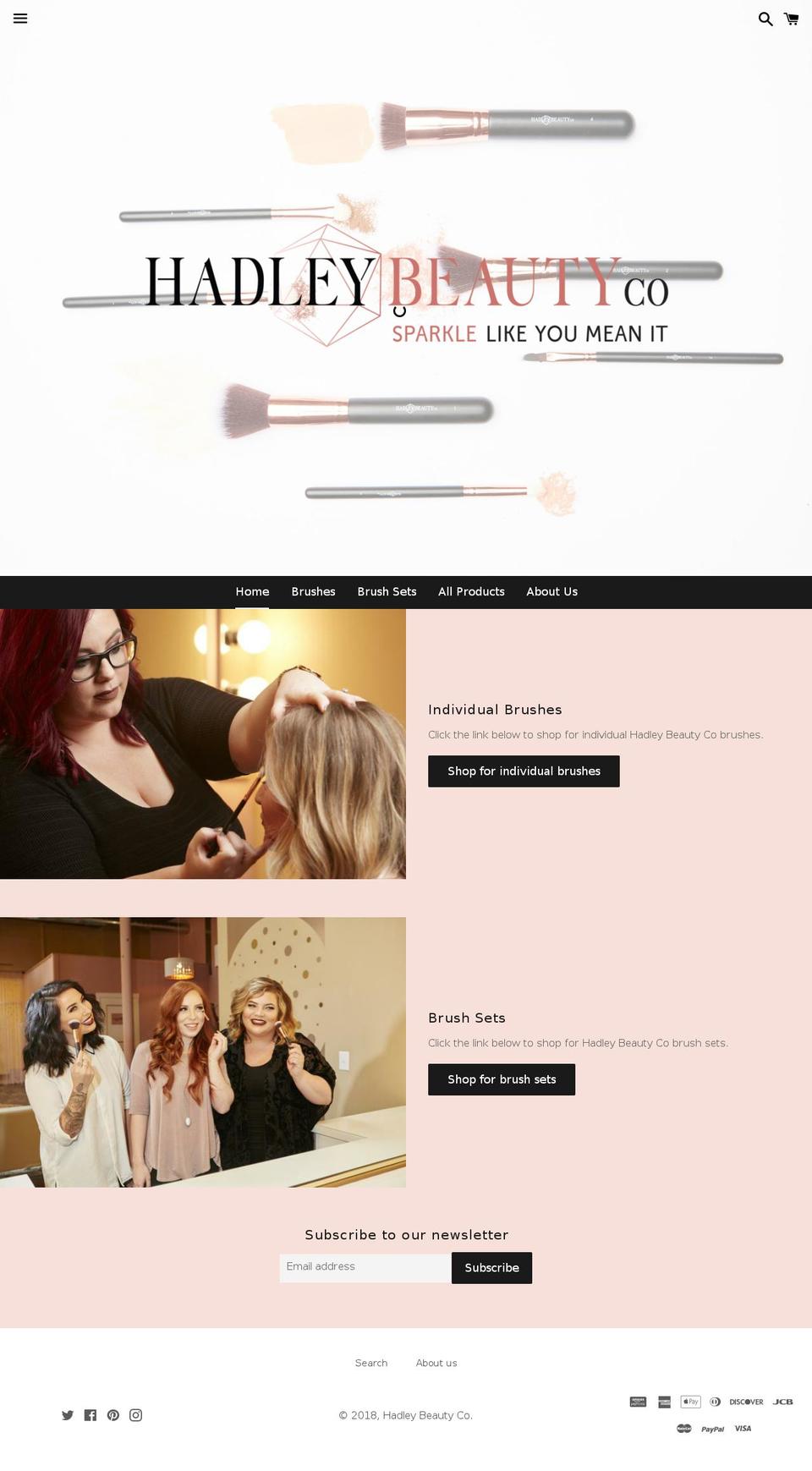 hadleybeautyco.com shopify website screenshot