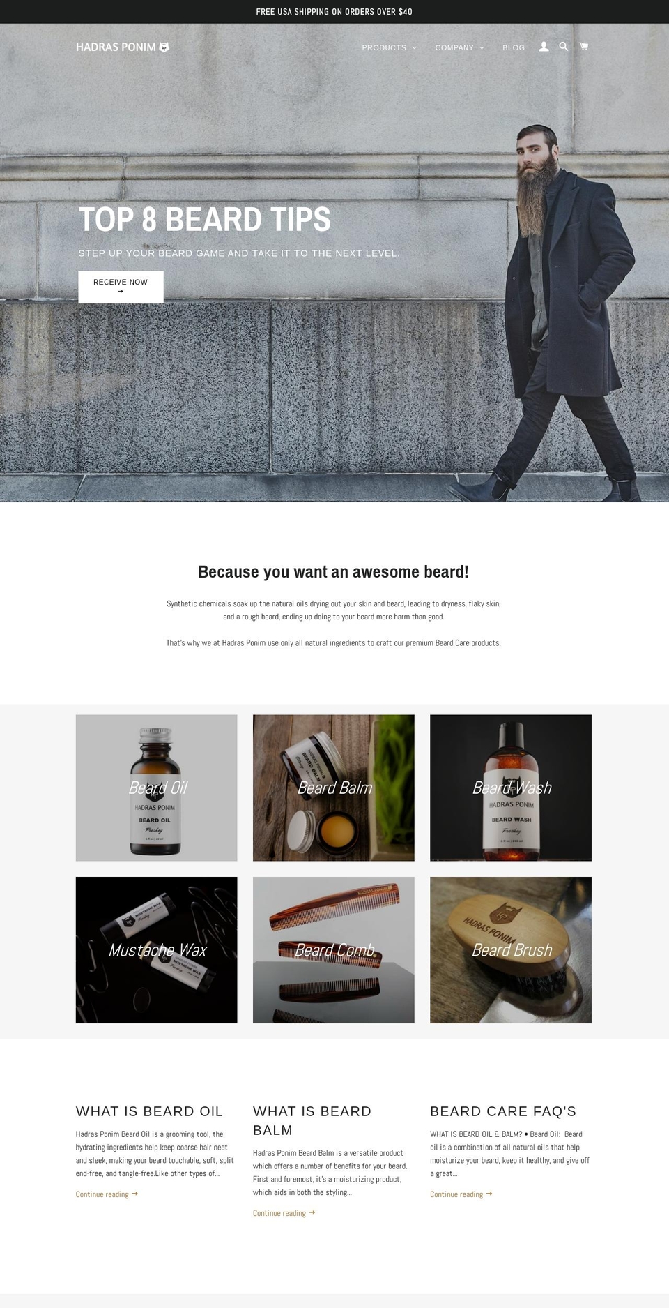 hadrasponim.com — Shopify storefront screenshot