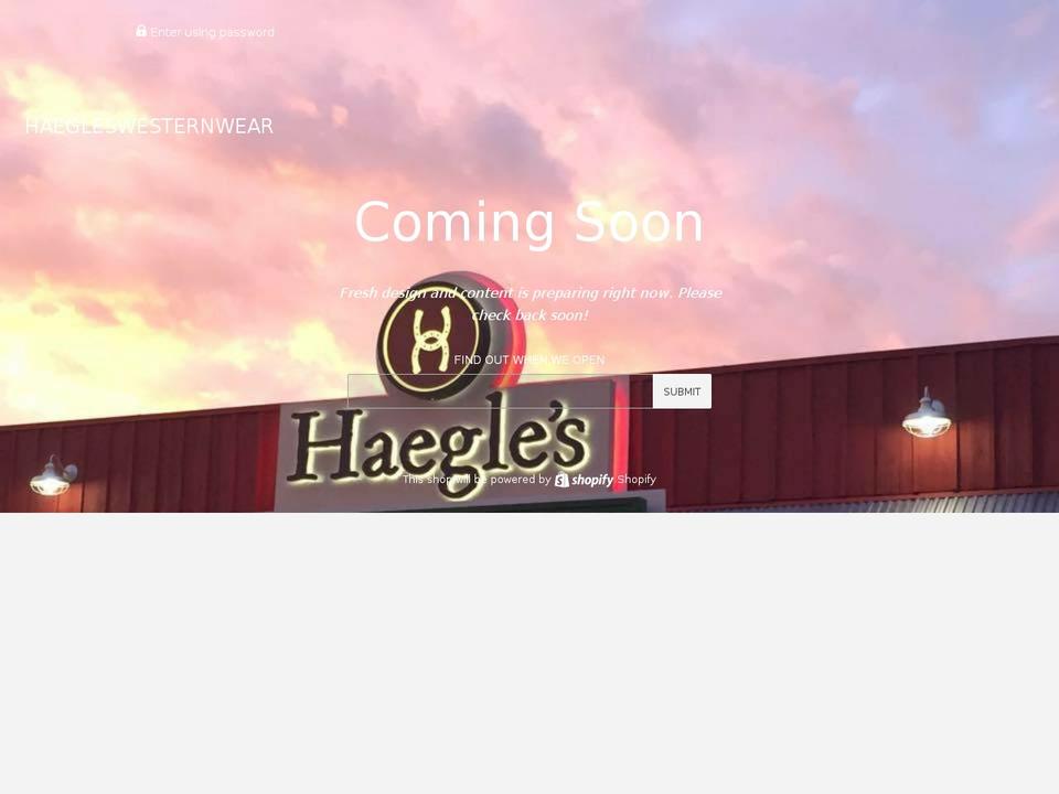 haegleswest.com shopify website screenshot