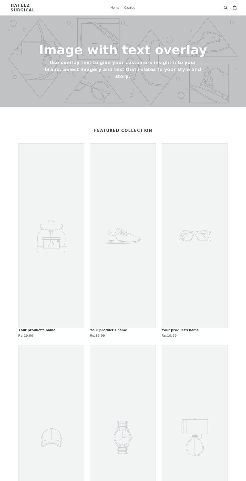 hafeezsurgical.net shopify website screenshot