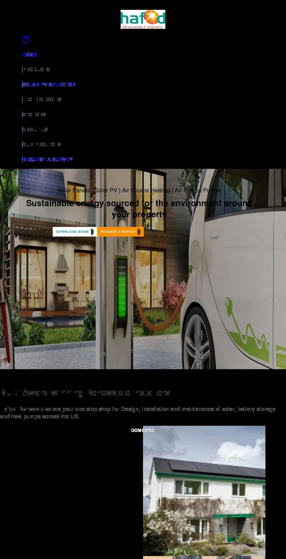 hafodrenewables.co.uk shopify website screenshot
