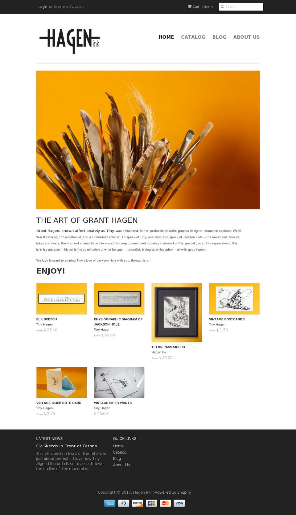 hagenink.com shopify website screenshot