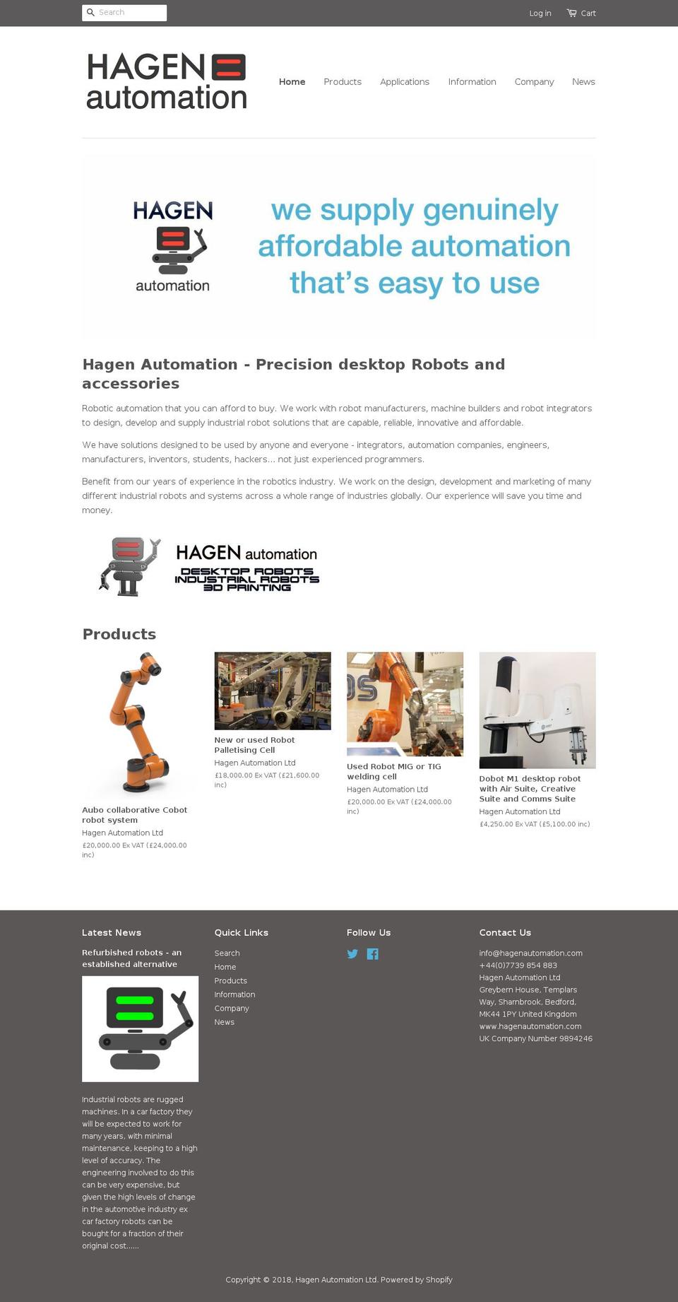 Hagen VAT Minimal Shopify theme site example hagenrobots.com