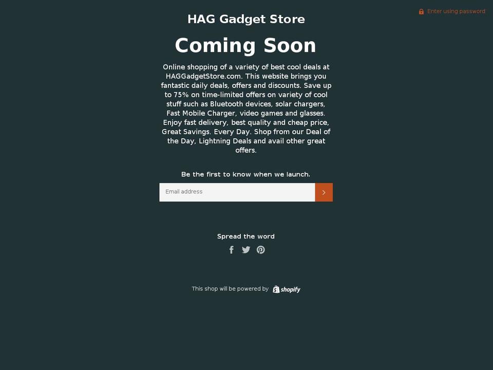 haggadgetstore.com — Shopify storefront screenshot