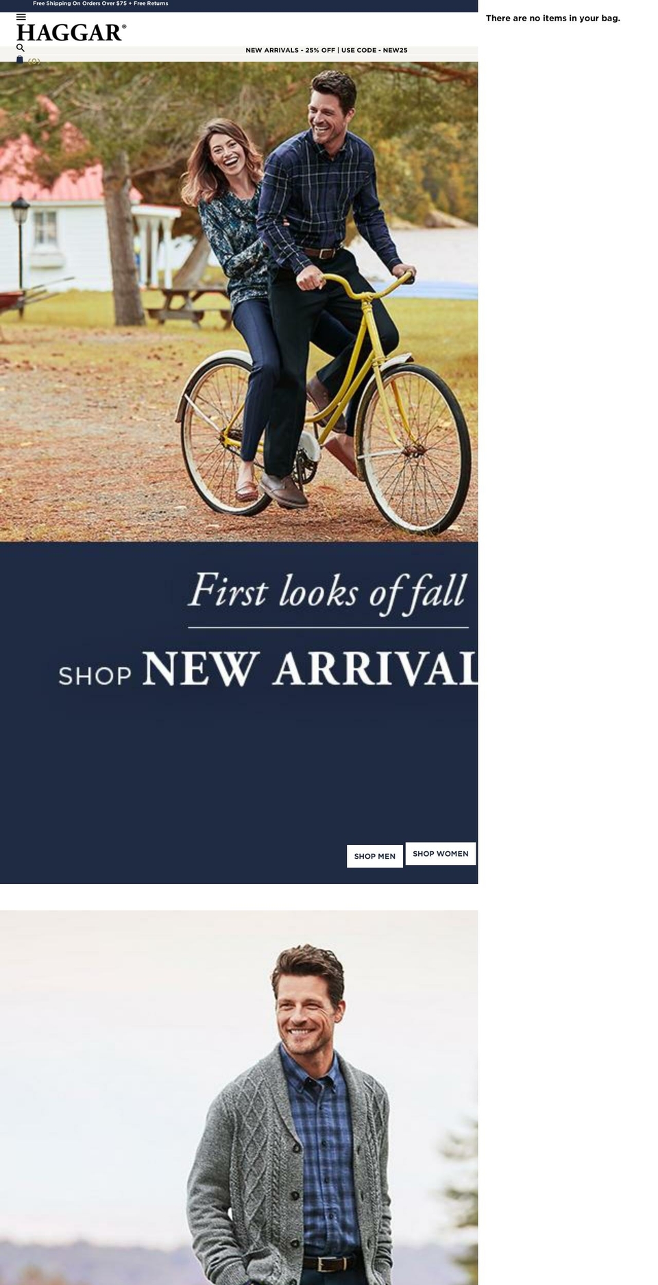 haggarcanada.com shopify website screenshot