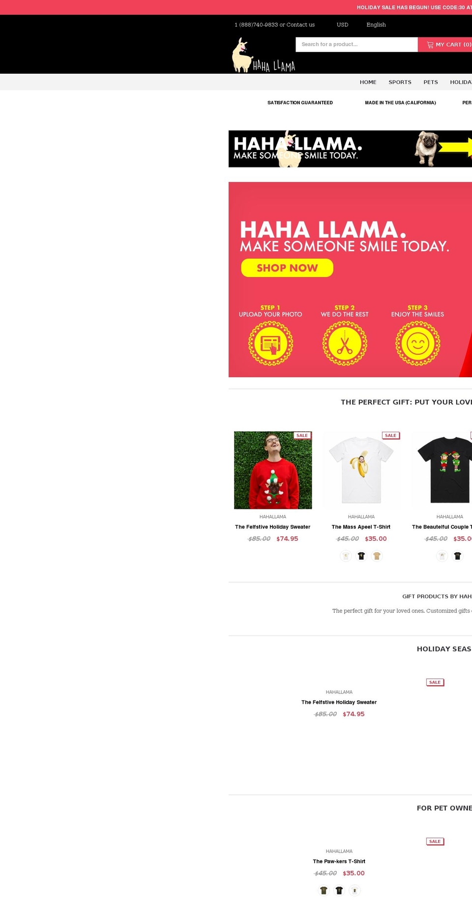 hahallama.com shopify website screenshot