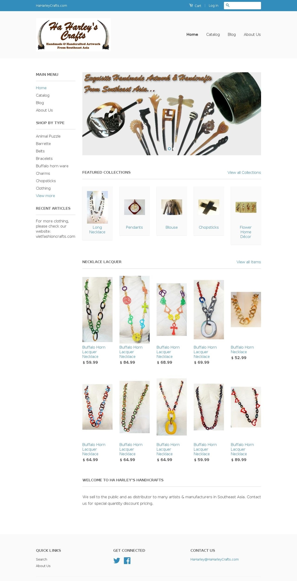 haharleycrafts.com shopify website screenshot