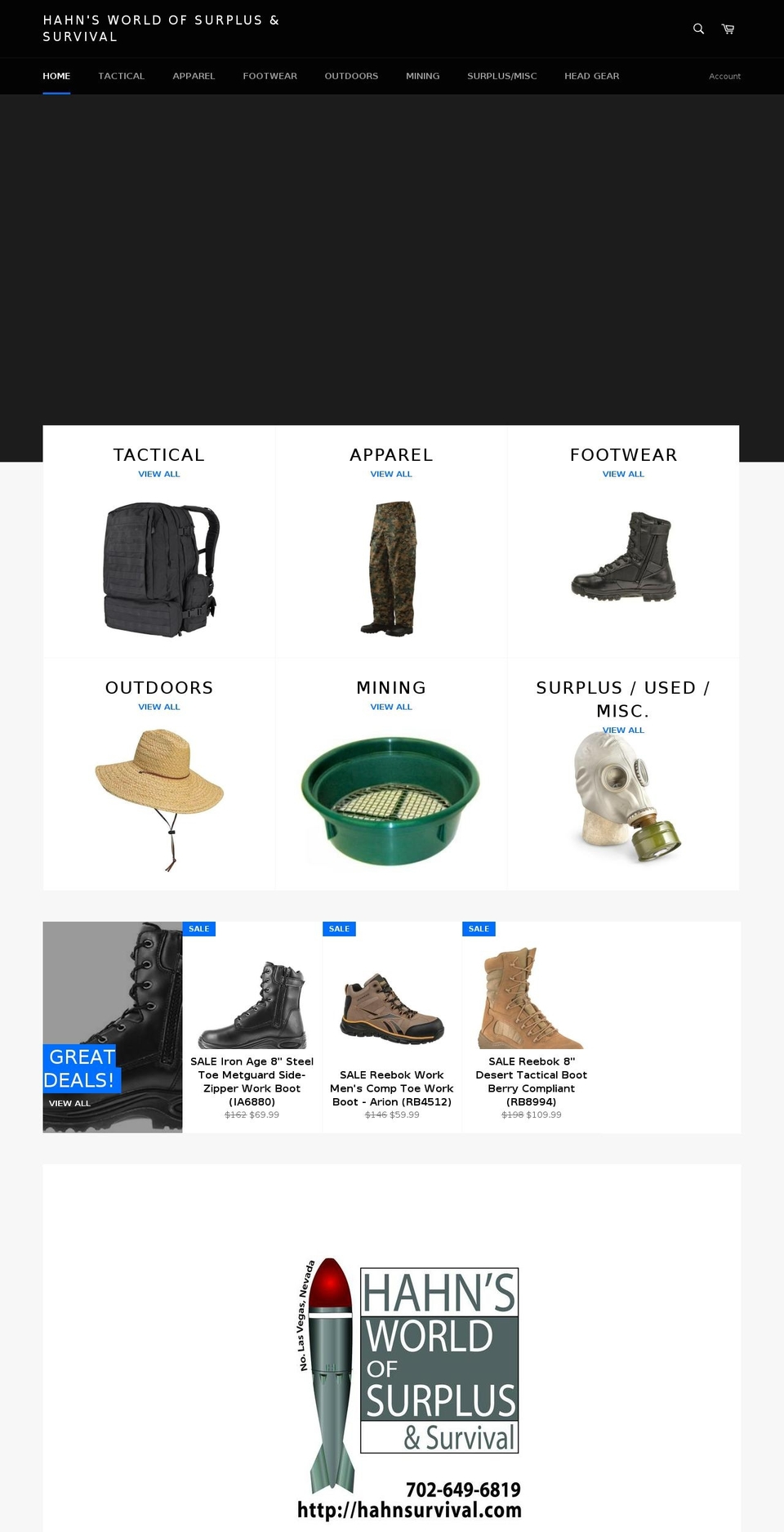 hahnsurvival.com shopify website screenshot