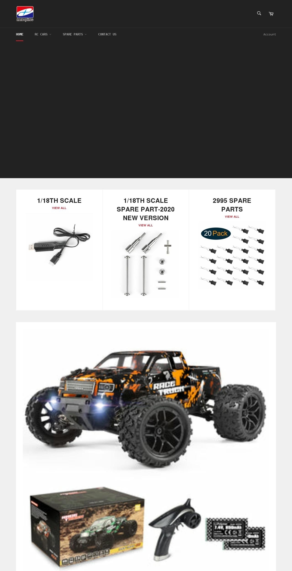 haiboxing-hobby.com shopify website screenshot