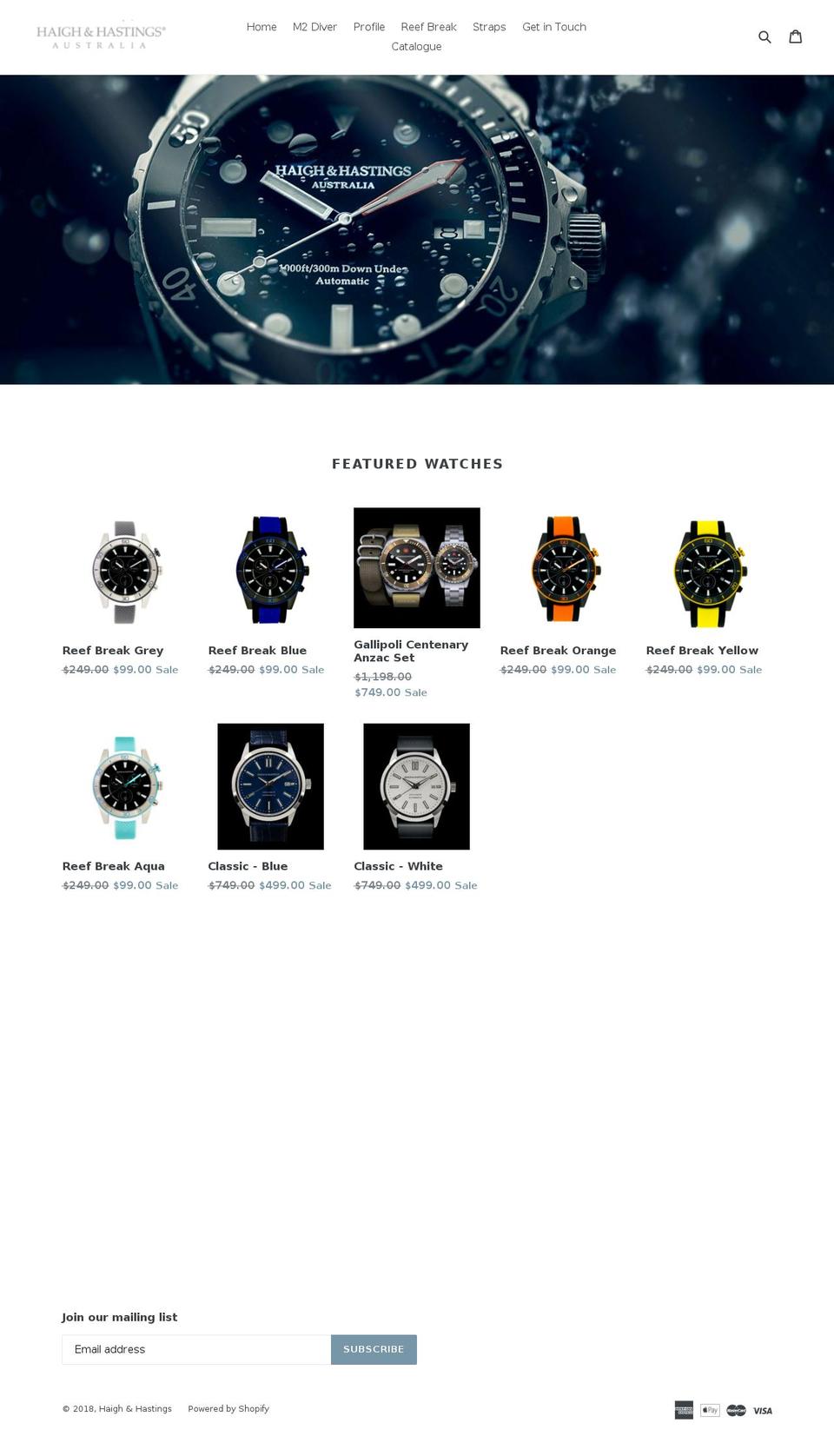 haighandhastings.com shopify website screenshot