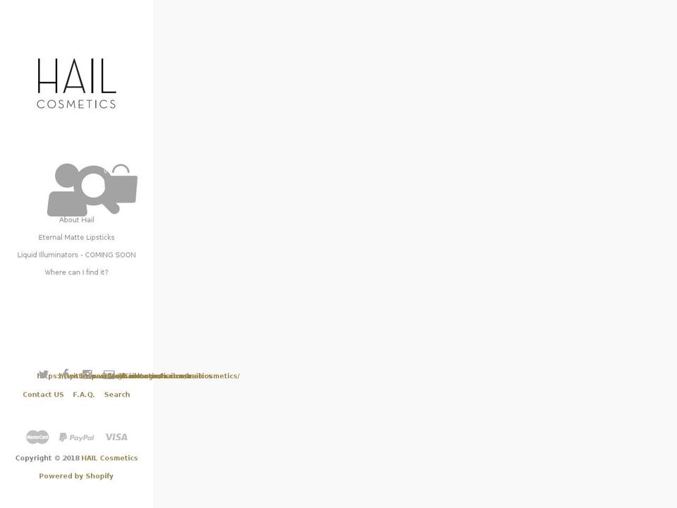 hailcosmetics.com shopify website screenshot