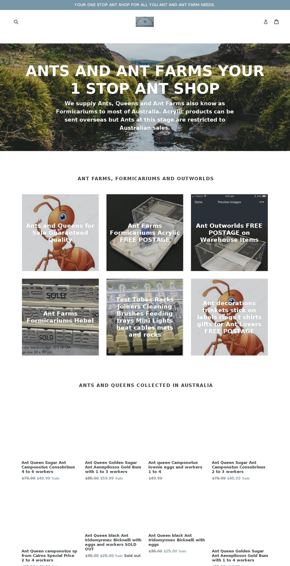 hailesaquariums.com — Shopify storefront screenshot