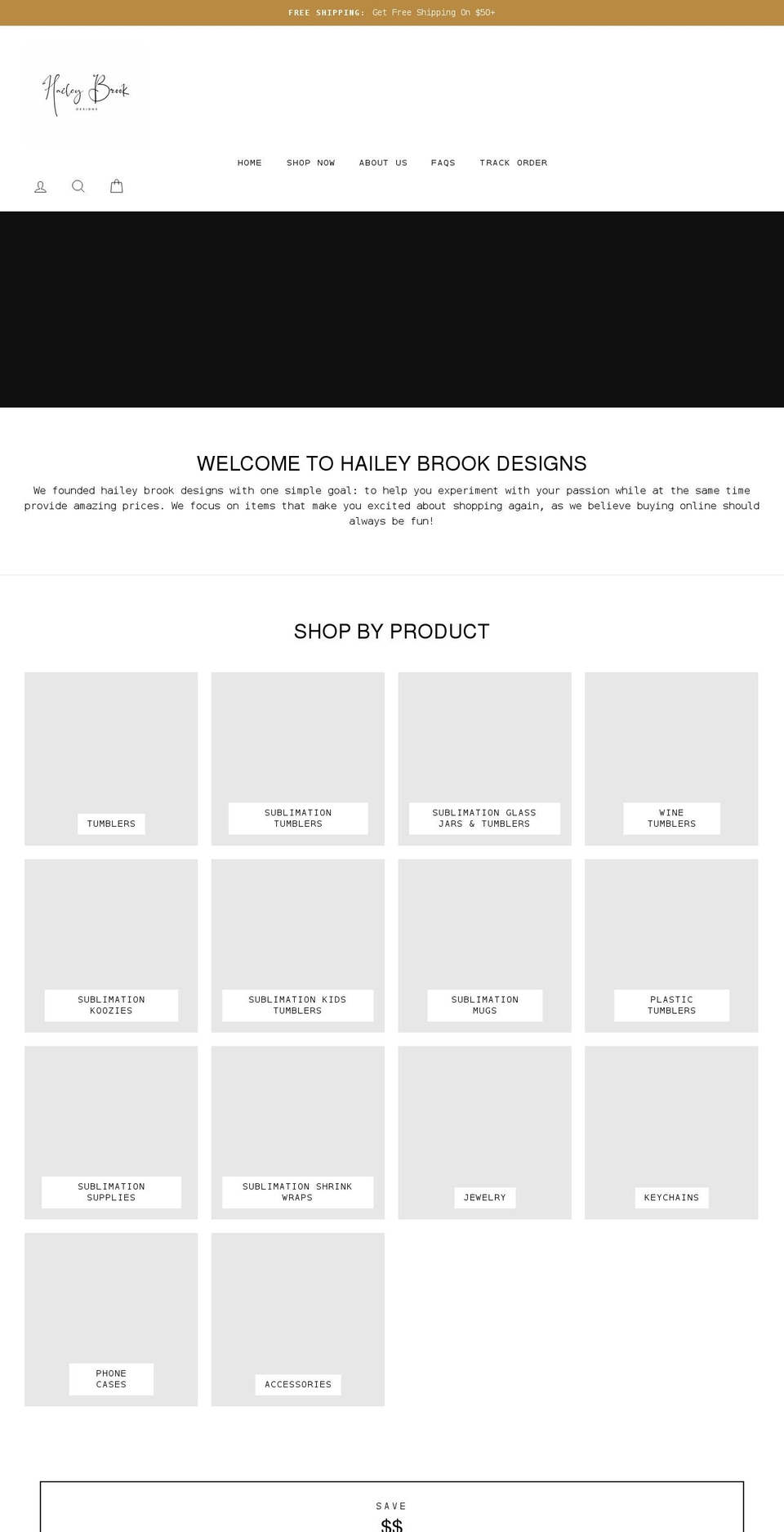 haileybrookdesigns.com shopify website screenshot